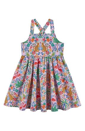 Andy & Evan Kids Cheetah Cotton Poplin Party Dress in Pink at Nordstrom, Size 2Y