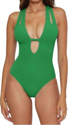 BECCA by Rebecca Virtue Pucker Up Tear Drop One-Piece Swimsuit In Grass