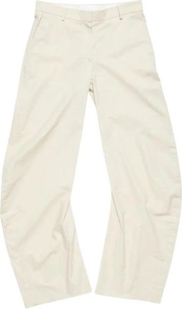 Acne Studios Casual Twill Broek - Dames - Wijde Broeken - Beige - M - Katoen - Broeken