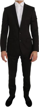 Dolce & Gabbana Bruin Jacquard Slim Fit Pak - Martini Model - Heren - Business pakken - Bruin - S - Wol - Kostuums