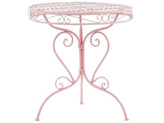 Beliani Mesa de balc&oacute;n 70 cm 70 cm metal rosa