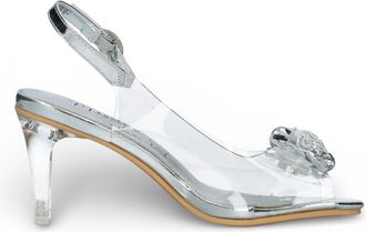 Laura Vita Laura Vita Womens Womens Mira 01 Clear Silver Slip-On Cinderella Heel Sandals - Size EU 38