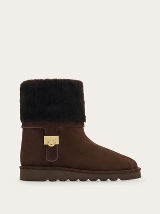 Ferragamo Donna Stivaletto con fibbia Hug Marrone Taglia 36.5