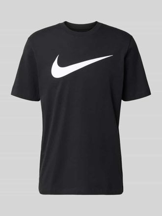 Nike T-Shirt mit Logo-Print Modell Swoosh in Black, Gr&ouml;&szlig;e XXL