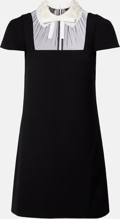 Self Portrait Bow-detail cr&ecirc;pe minidress