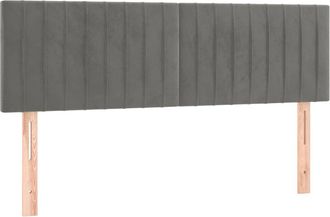 vidaXL Cabecero Con Led De Terciopelo Gris Claro 144x5x78/88 Cm Vidaxl