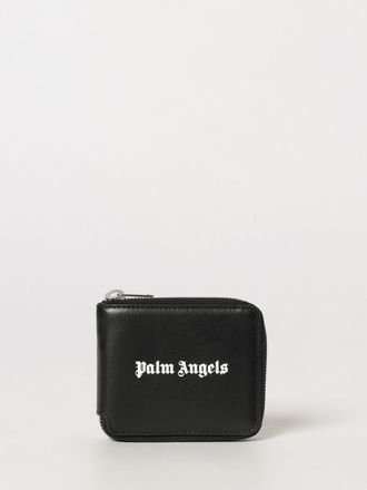Palm Angels Portafoglio bifold in pelle liscia con chiusura zip around