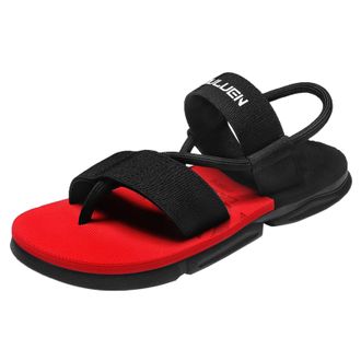 Generic Mens Beach Slippers Outdoor Summer Flip Flops with Durable PVC Sole for Versatile Two Wear Sandals Comfort (Red, 7.5)