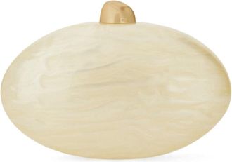 Cult Gaia Creamy Beige Acrylic Marbled Clutch