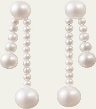 Sophie Bille Brahe Ruban De Perle Short 2-Strand Drop Earrings in Freshwater Pearls