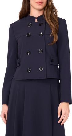 Halogen Double Breasted Crop Blazer in Navy Depths at Nordstrom Rack, Size X-Large