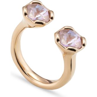 UNOde50 Twin Pink Crystal Ring in Gold at Nordstrom, Size 9.5