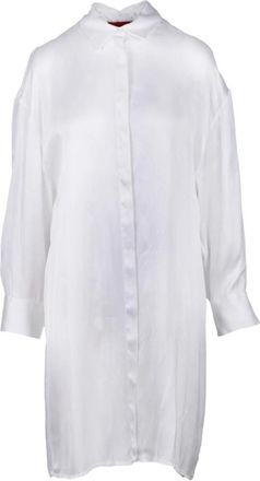 Wild Cashmere Zijden Blend Shirt - Dames - Shirt Kleedjes - Wit - M - Kleedjes