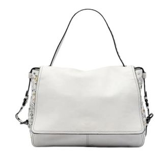 Bottega Veneta Pre-owned Shoulder Bags, female, White, Size: ONE SIZE Pre-owned Woven Lambskin Shoulder Bag