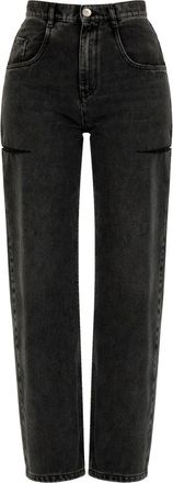 Maison Margiela Washed Black Knee Cut-Out Jeans
