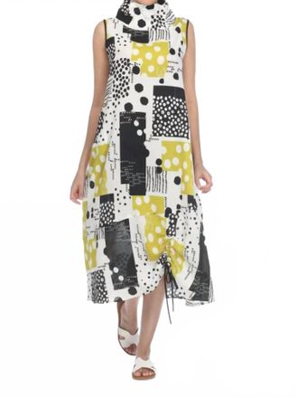 Moonlight Lightweight Sleeveless Dress In Printed Black/white
