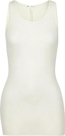 Ami Witte Tanktop met Tonal Stitching - Dames - Tops zonder mouwen - Wit - M - Tops