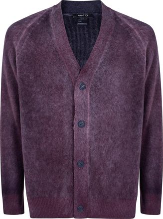Avant Toi Sweater Hand Painted Brushed Cashmere V Neck Cardigan