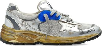 Golden Goose Distressed Metallic Silver Vintage Sneakers