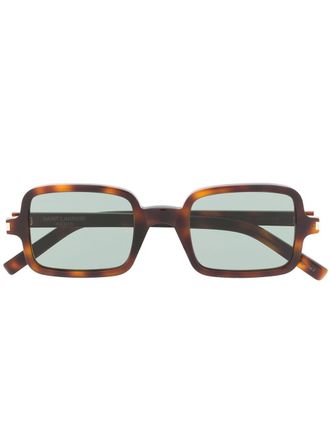 Saint Laurent Eyewear SL332 tortoiseshell square-frame sunglasses - unisex - Acetate/WAX - 48 - Brown
