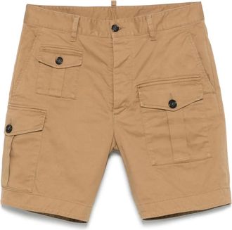 Dsquared2 twill cargo shorts - men - Elastane/Cotton/Cotton - 44 - Brown