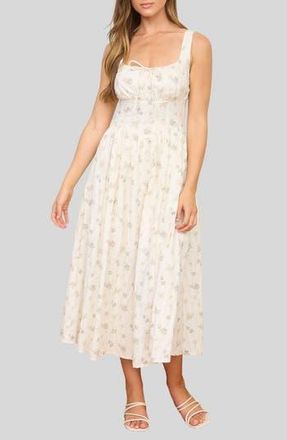 Blu Pepper Floral Cotton Midi Sundress in Cream Multi at Nordstrom Rack, Size Medium