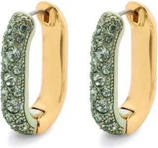 Kurt Geiger Crystal Pav&eacute; Oval Hoop Earrings in Green at Nordstrom Rack