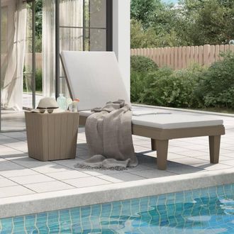 Berkfield Home Sun Lounger Light Brown 155x58x83 cm Polypropylene | Size: 155 x 58 x 83 cm