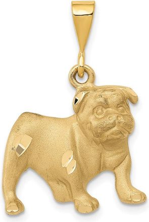 Diamond2Deal 14k Yellow Gold Bulldog Pendant
