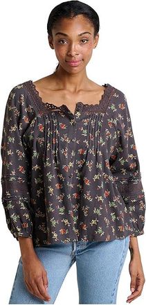 Toad&Co Manzana Peasant Long Sleeve Shirt Womens T Shirt Soot Graphic Print : XL, Cotton