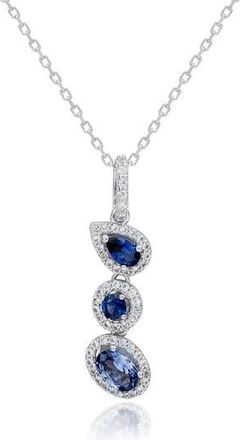 Suzy Levian Sapphire Pendant Necklace in Blue at Nordstrom Rack
