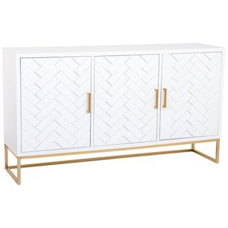 Wanderlust Deco Aparador de 3 puertas de madera y metal 160x41,5x90