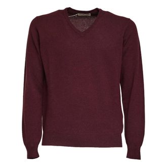 FILIPPO DE LAURENTIIS V-neck Knitwear, male, Brown, 2XL, Wool-Cashmere V-neck Jumper