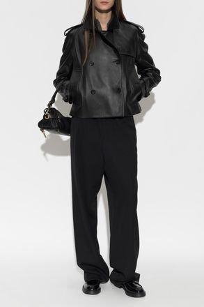 Burberry Leather Jacket Mayfair, Womens, Black