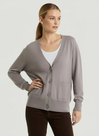Majestic Filatures Stretch Organic Cotton Knit Long Sleeve Cardigan in Orage at Nordstrom, Size 2