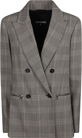 Patrizia Pepe Classic Plaid Double-Breasted Jacket by Patrizia Pepe