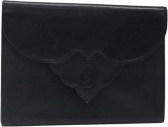 Saint Laurent Pre-owned Clutches, female, Black, Size: ONE SIZE Pre-owned Leather Clutch