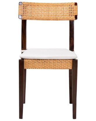 Baxton Studio Zaila Bohemian Rattan & Wood Dining Chair