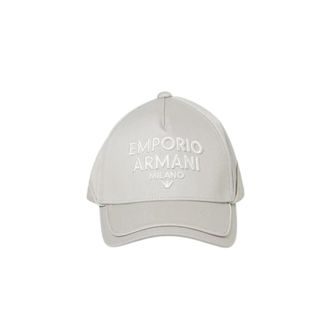 Emporio Armani Baseballpet met Paspel en Logo in Reli&euml;f in Oversized Formaat - Heren - Petten - Beige - ONE Size - Accessoires