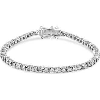 House of Brilliance 14K White Gold 2.0 Ctw Miracle Set Lab Grown Diamond Illusion Tennis Bracelet at Nordstrom