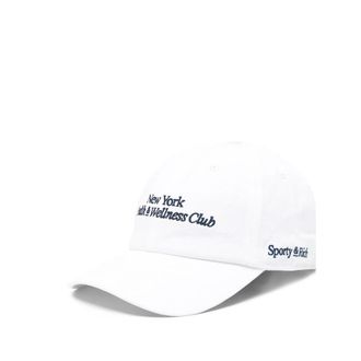 Sporty & Rich AC040710083WH Embroidered Logo Baseball Cap - White