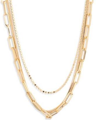 Nordstrom Rack Layered Mixed Chain Necklace in Gold at Nordstrom Rack