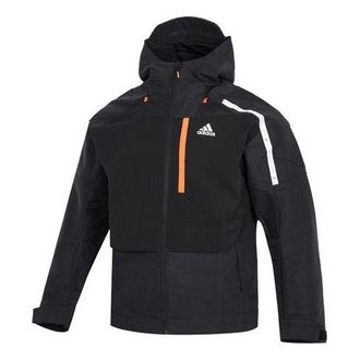 adidas Mens adidas Th Protek Wvjkt Athleisure Casual Sports Solid Color Hooded Woven Jacket Black HM5165