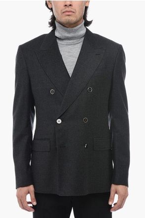 Dolce & Gabbana TAILORED Wool Double-Breasted Blazer With Peak Lapel size 52