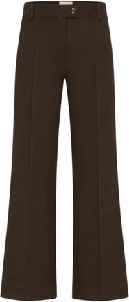 Marella Emmghinea Wijde Broek - Dames - Wijde Broeken - Bruin - S - Polyester - Broeken