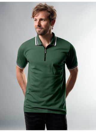 Trigema Poloshirt TRIGEMA TRIGEMA Poloshirt mit Reissverschluss, Herren, Gr. 4XL, gr&uuml;n (efeu), 100% Baumwolle, Basic, Shirts Poloshirt