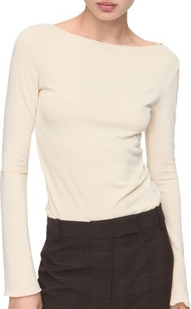 Mango Boatneck Top in Vanilla at Nordstrom, Size Xx-Small