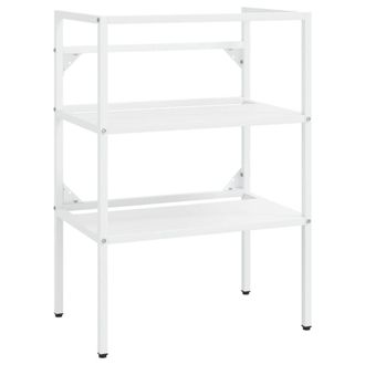 Berkfield Home Elegant Bathroom Washbasin Frame with Built-in Basin White Iron