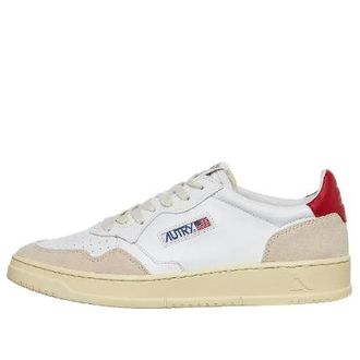 Autry Autry Medalist Low White Suede Red AULM-LS43