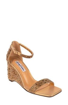 Lady Couture Kloe Crystal Embellished Wedge Sandal in Gold at Nordstrom Rack, Size 5
